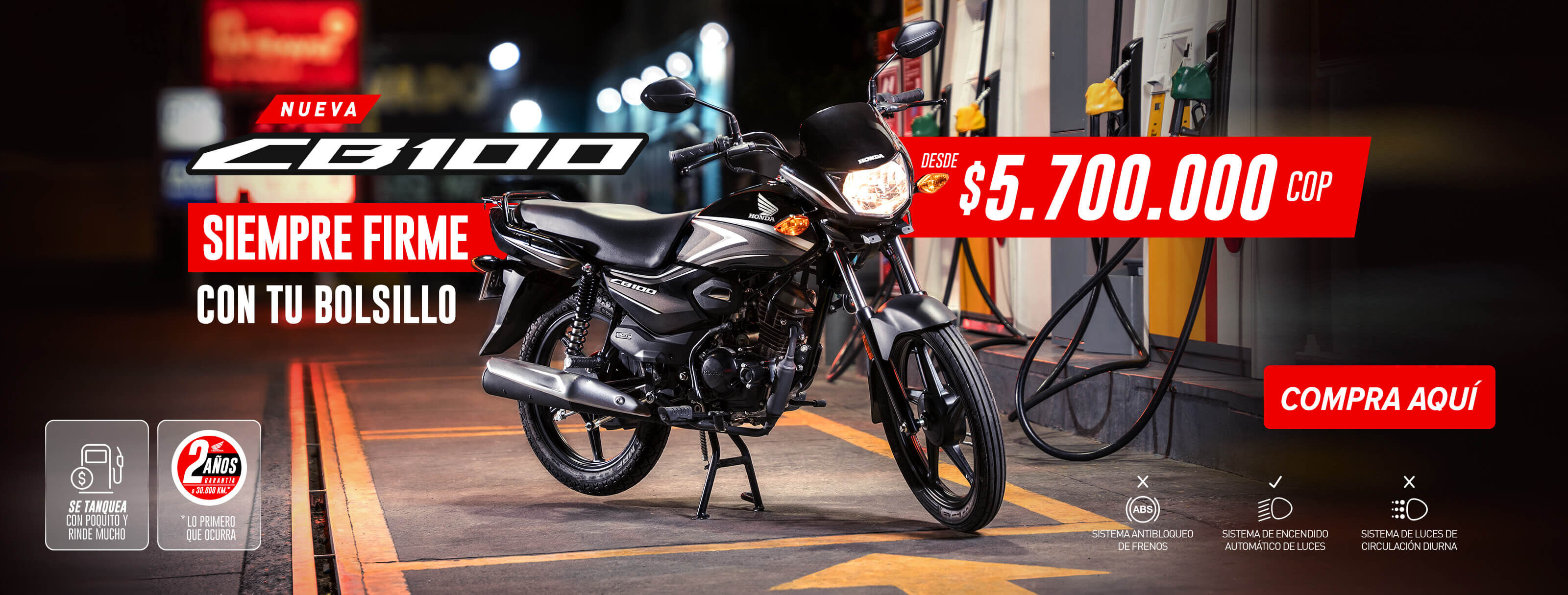 Nueva Honda CB100 - Siempre firme con tu bolsillo